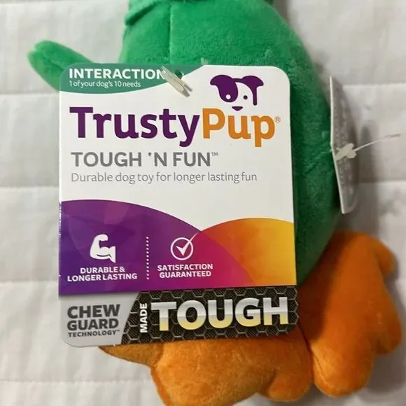TrustyPup Green Plush Long Neck Duck Dog Toy - Picture 16 of 16